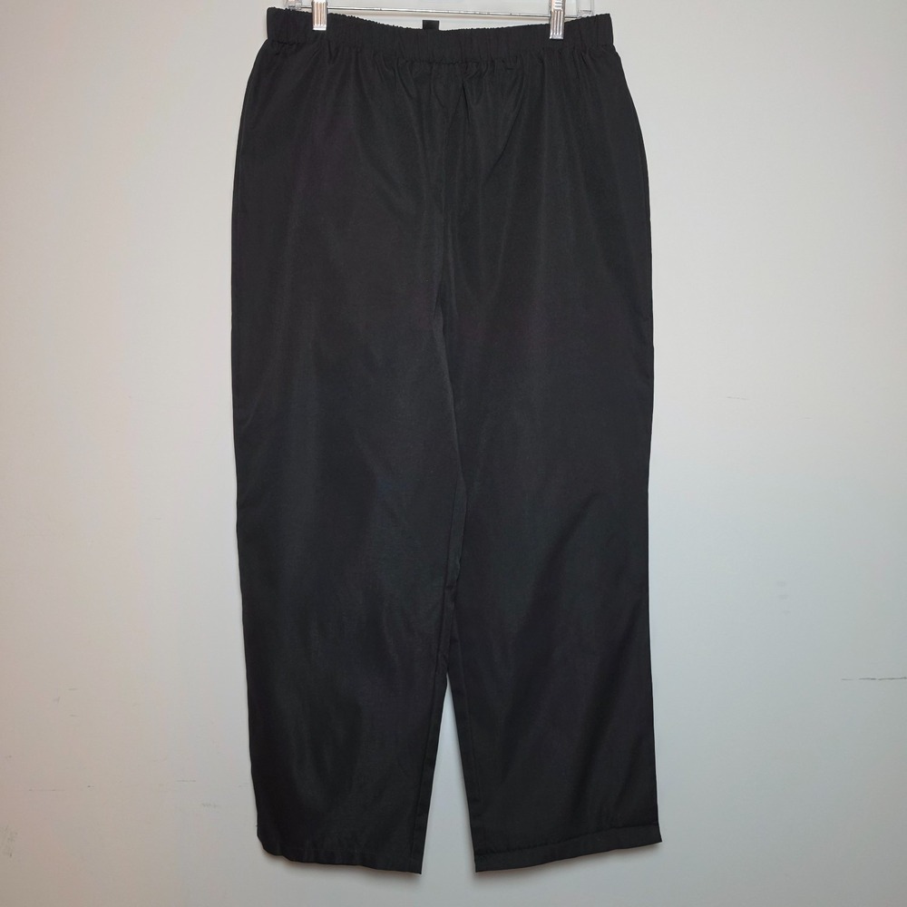 Shein Solid Black Elastic Waist Straight Leg Casual Pants Size 12 XL